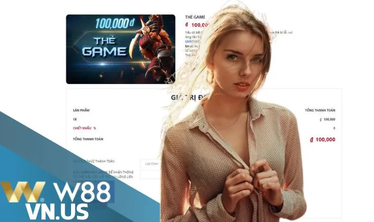 Cách tham gia chương trình mua thẻ game W88 chiết khấu 0%