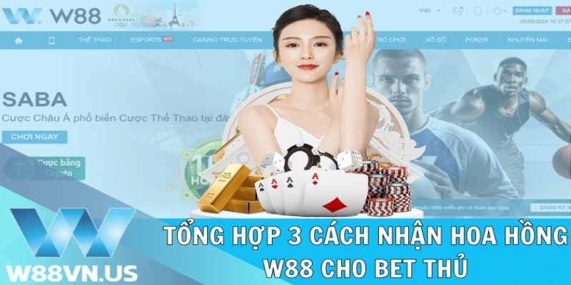 Cách thức nhận hoa hồng W88